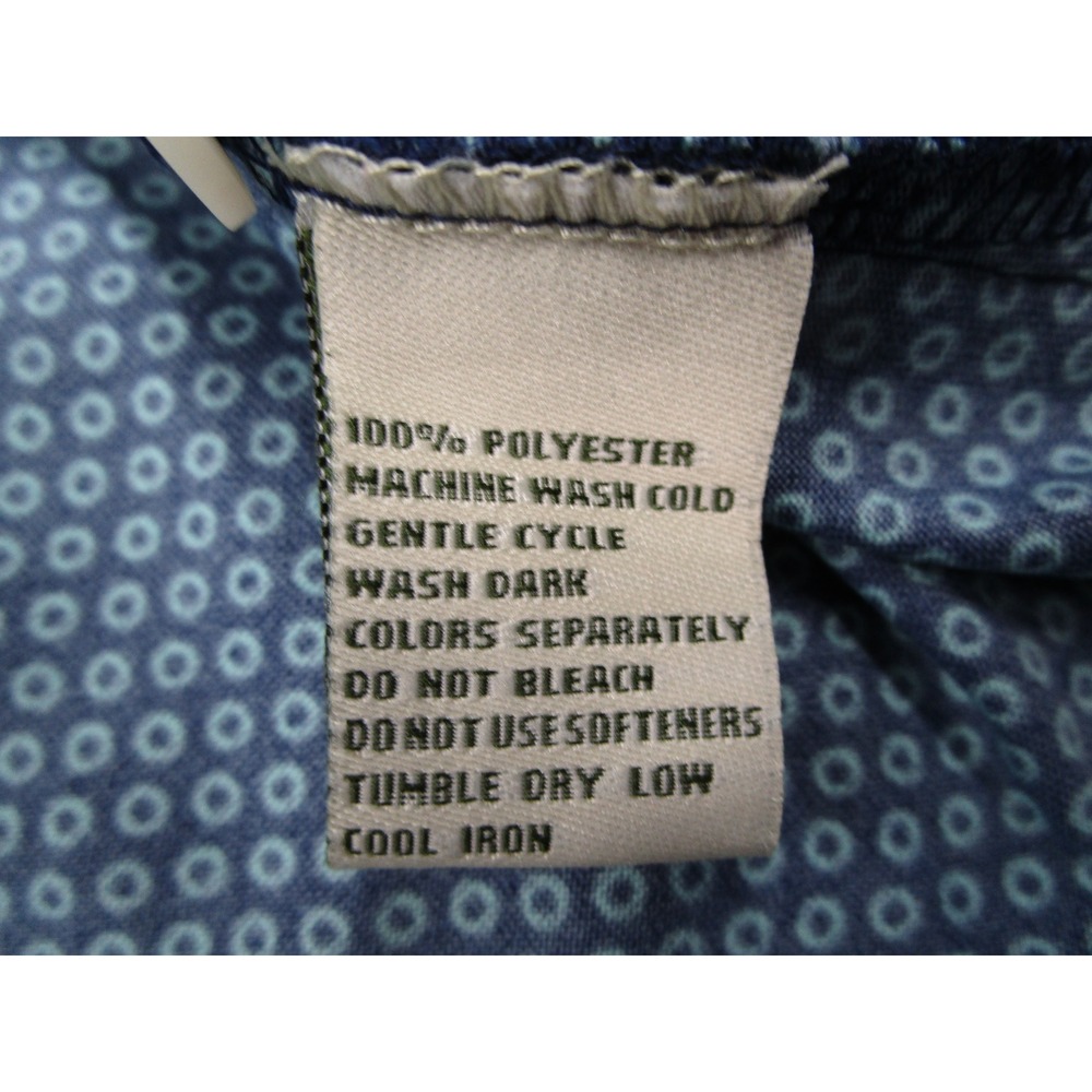 Donald Ross Mens Large Blue Geometric Print Performance Golf Polo Shirt L - Picture 4 of 9